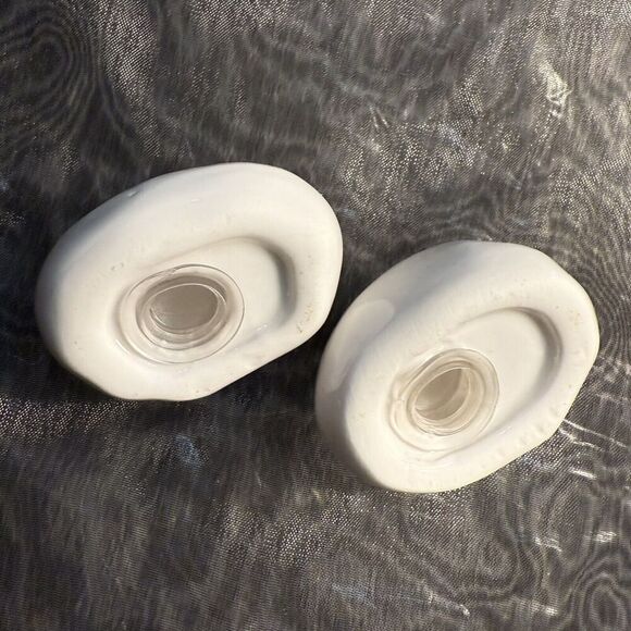 PS Peace Blessed Mini Salt & Pepper Shakers Religious Themed Minimalist White 2” - Picture 2 of 6